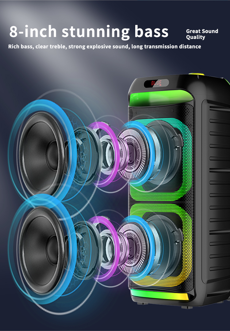 altavoces para una fiesta en casa, Mejores altavoces para fiestas al aire libre, altavoces de partido con luces